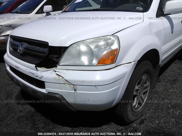 5FNYF18434B000175 - 2004 HONDA PILOT EX WHITE photo 6