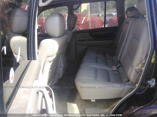 JTEHT05J912005730 - 2001 TOYOTA LAND CRUISER  BURGUNDY photo 8