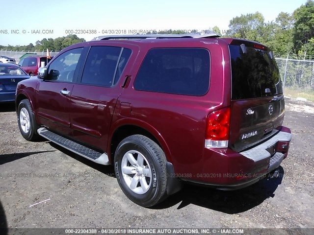 5N1BA0ND2BN622814 - 2011 NISSAN ARMADA SV/SL/PLATINUM MAROON photo 3