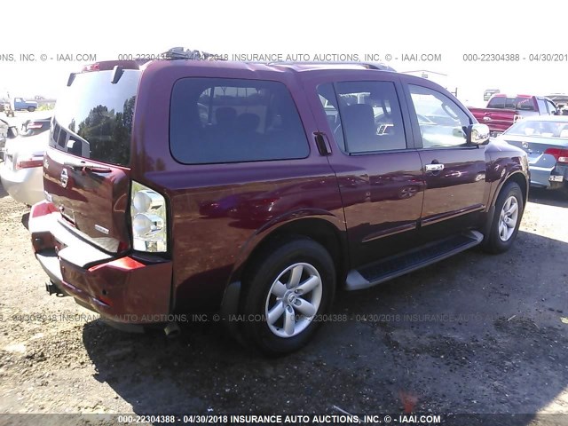 5N1BA0ND2BN622814 - 2011 NISSAN ARMADA SV/SL/PLATINUM MAROON photo 4