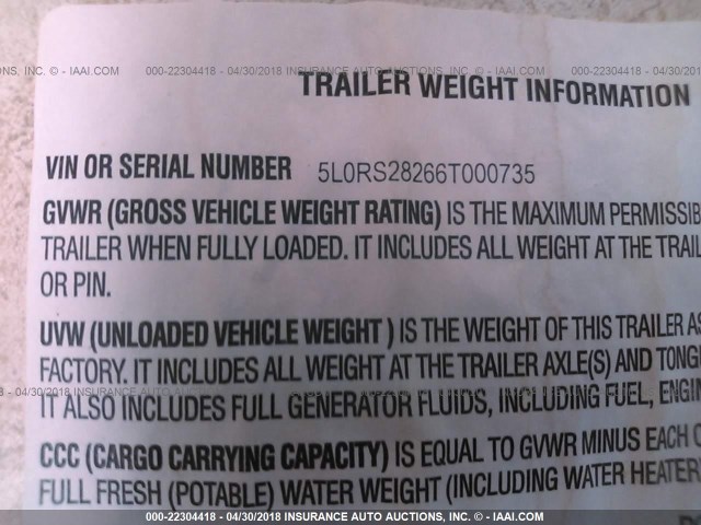 5L0RS28266T000735 - 2006 SMOKEY SUNRAY  Naməlum foto 9