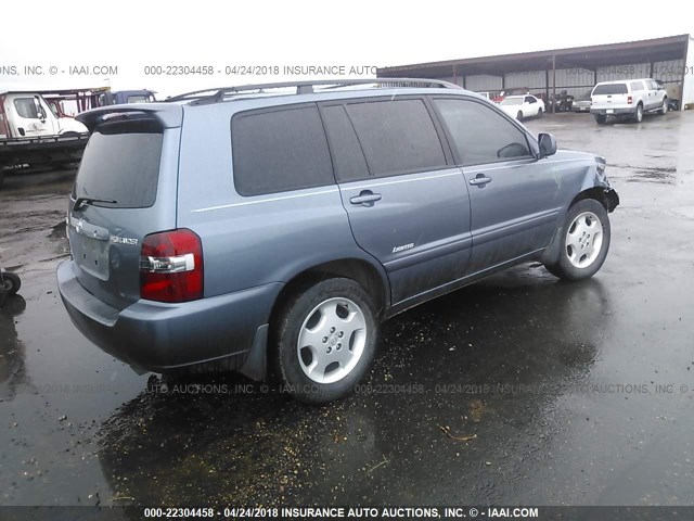 JTEDP21A260120693 - 2006 TOYOTA HIGHLANDER LIMITED BLUE photo 4