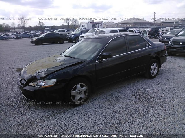 1HGCG1650YA037428 - 2000 HONDA ACCORD EX BLACK photo 2