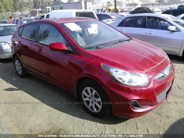 KMHCT5AEXEU158238 - 2014 HYUNDAI ACCENT GLS/GS RED photo 1