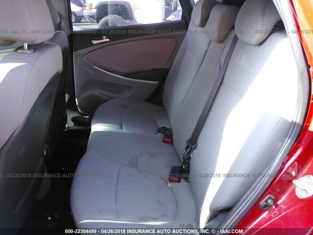 KMHCT5AEXEU158238 - 2014 HYUNDAI ACCENT GLS/GS RED photo 8