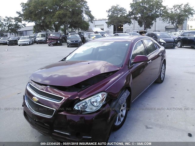 1G1ZE5EB0AF260325 - 2010 CHEVROLET MALIBU LTZ Қызыл фото 2