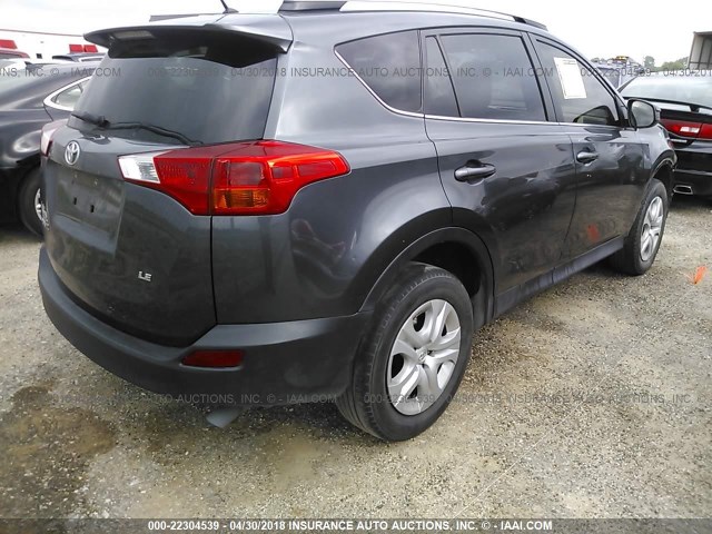 JTMZFREVXFD069195 - 2015 TOYOTA RAV4 LE GRAY photo 4