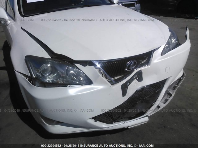 JTHBE262265002471 - 2006 LEXUS IS 350 WHITE photo 6