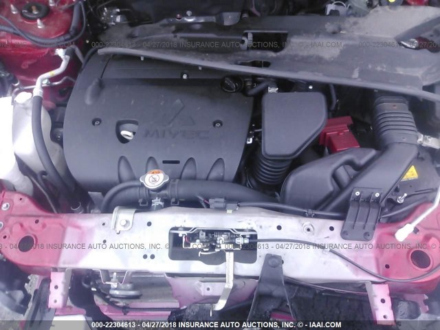 JA4AR3AW8GZ054807 - 2016 MITSUBISHI OUTLANDER SPORT ES/SE RED photo 10