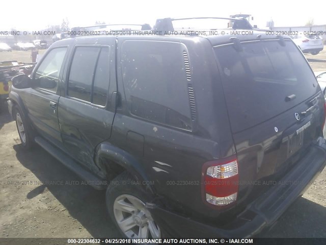 JN8DR09Y23W806444 - 2003 NISSAN PATHFINDER LE/SE BLACK photo 3