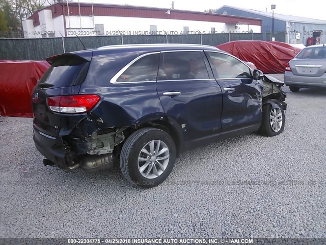 5XYPG4A50GG160637 - 2016 KIA SORENTO LX/L Dark Blue photo 4