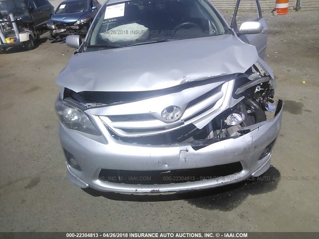 2T1BU4EE8DC934914 - 2013 TOYOTA COROLLA S/LE SILVER photo 6