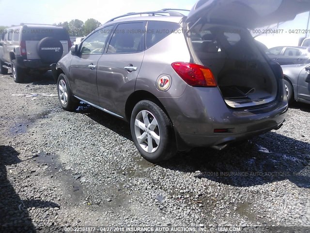 JN8AZ18U89W021409 - 2009 NISSAN MURANO S/SL BROWN photo 3