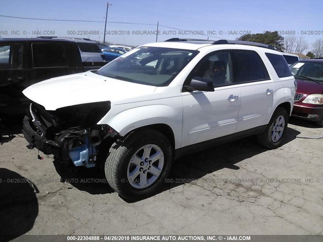 1GKKRPKD7FJ208259 - 2015 GMC ACADIA SLE WHITE photo 2