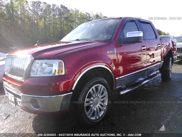 5LTPW18517FJ00535 - 2007 LINCOLN MARK LT RED photo 2