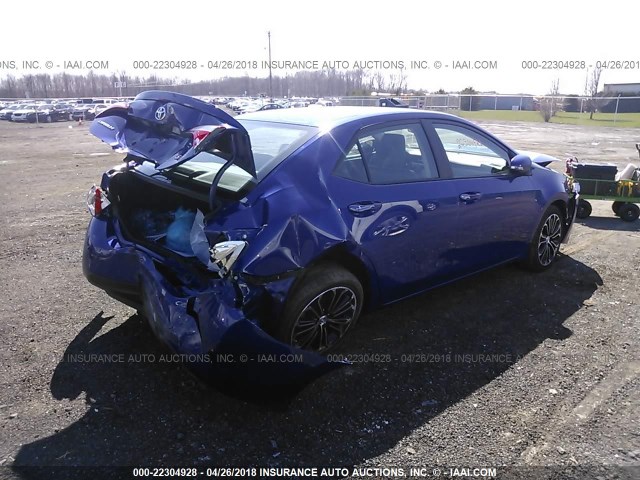 2T1BURHE9EC103321 - 2014 TOYOTA COROLLA L/LE/LE PLS/PRM/S/S PLS BLUE photo 4