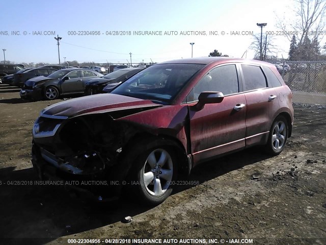 5J8TB18567A010499 - 2007 ACURA RDX TECHNOLOGY RED photo 2