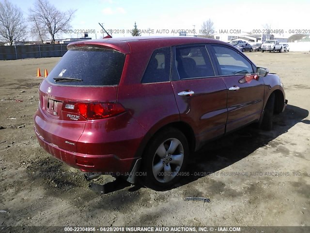 5J8TB18567A010499 - 2007 ACURA RDX TECHNOLOGY RED photo 4