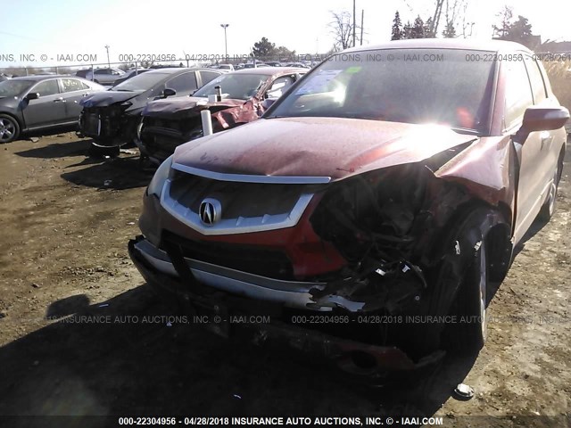 5J8TB18567A010499 - 2007 ACURA RDX TECHNOLOGY RED photo 6