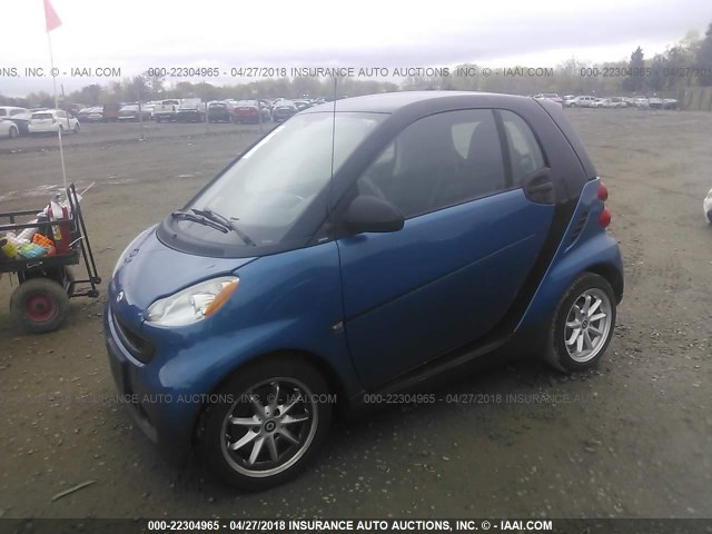 WMEEJ31X99K242899 - 2009 SMART FORTWO PURE/PASSION BLUE photo 2
