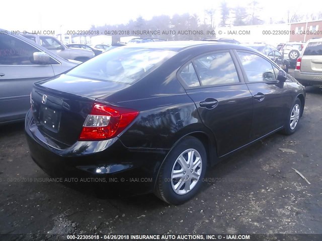 2HGFB2E59CH556698 - 2012 HONDA CIVIC LX BLACK photo 4