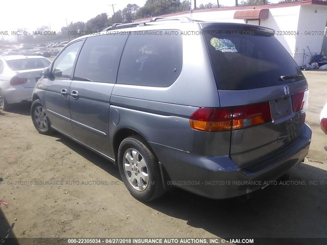 5FNRL18032B016187 - 2002 HONDA ODYSSEY EXL ნაცრისფერი ფოტო 3