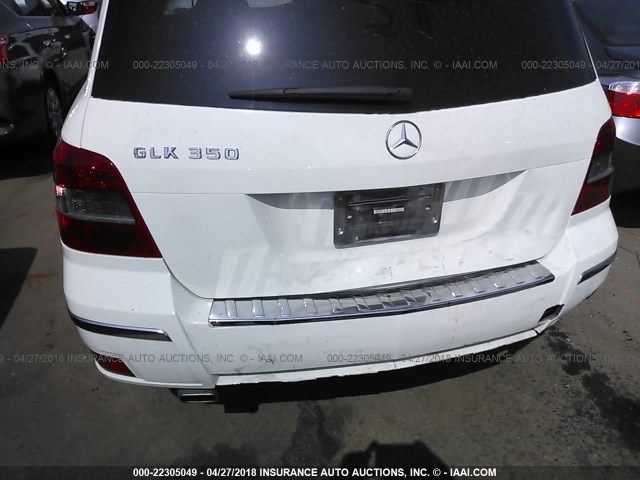 WDCGG5GB0CF887190 - 2012 MERCEDES-BENZ GLK 350 WHITE photo 6