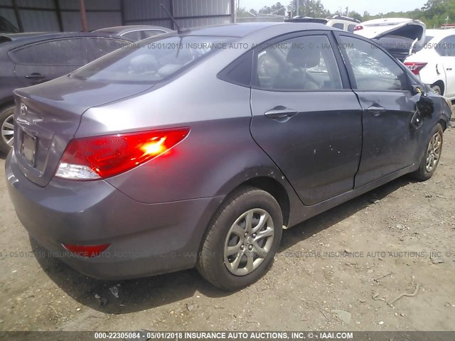 KMHCT4AE4DU523814 - 2013 HYUNDAI ACCENT GLS/GS SILVER photo 4