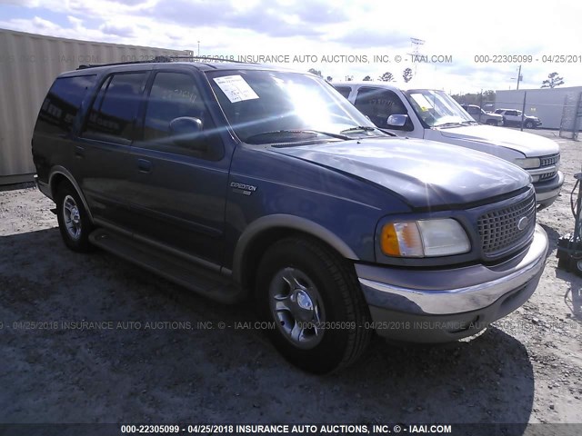 1FMRU17L42LA52309 - 2002 FORD EXPEDITION EDDIE BAUER BLUE photo 1