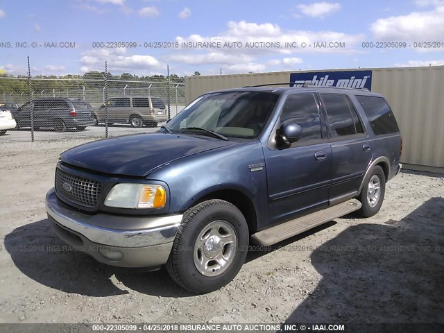 1FMRU17L42LA52309 - 2002 FORD EXPEDITION EDDIE BAUER BLUE photo 2