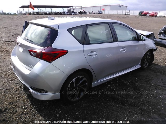 JTNKARJEXGJ511218 - 2016 TOYOTA SCION IM SILVER photo 4