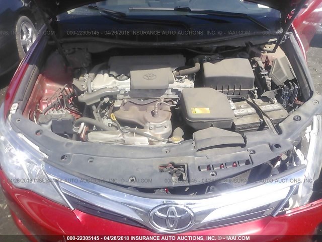 4T4BF1FK0DR286700 - 2013 TOYOTA CAMRY L/SE/LE/XLE RED photo 10