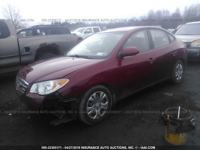 KMHDU46D49U755676 - 2009 HYUNDAI ELANTRA GLS/SE RED photo 2