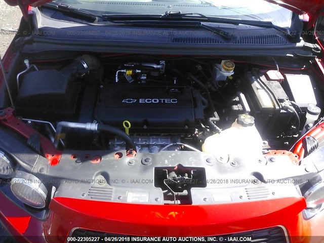 1G1JA5SH6C4120666 - 2012 CHEVROLET SONIC LS RED photo 10