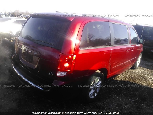 2C4RDGCG0FR658512 - 2015 DODGE GRAND CARAVAN SXT RED photo 4