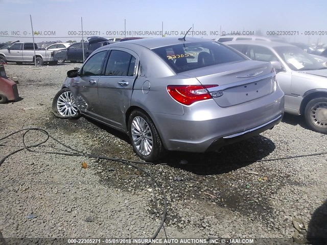 1C3CCBCG2DN515653 - 2013 CHRYSLER 200 LIMITED GRAY photo 3