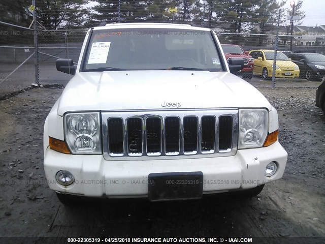 1J8HG48K57C560092 - 2007 JEEP COMMANDER WHITE photo 6