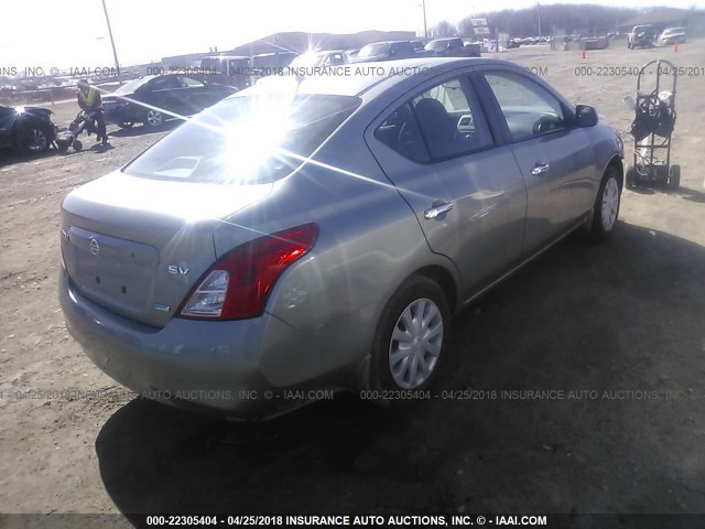 3N1CN7AP4CL896915 - 2012 NISSAN VERSA S/SV/SL GRAY photo 4