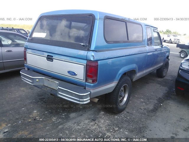 1FTCR15X1NPA01493 - 1992 FORD RANGER SUPER CAB BLUE photo 4