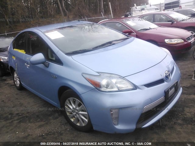 JTDKN3DP7C3011373 - 2012 TOYOTA PRIUS PLUG-IN  Light Blue photo 1