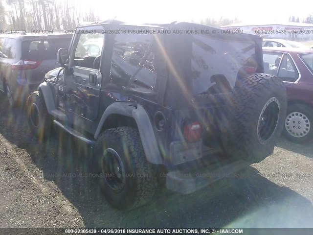 1J4FA39S84P784514 - 2004 JEEP WRANGLER X BLUE photo 3