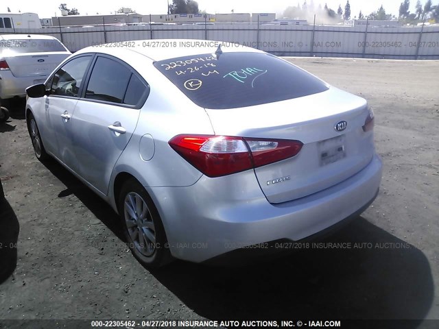 KNAFX4A65F5353777 - 2015 KIA FORTE LX SILVER photo 3