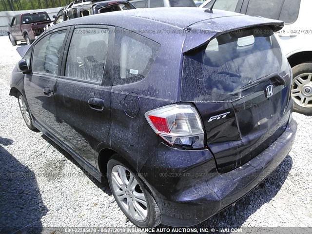 JHMGE88419S069043 - 2009 HONDA FIT SPORT 蓝色 照片 3