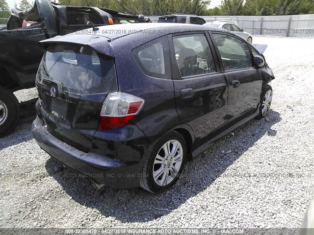 JHMGE88419S069043 - 2009 HONDA FIT SPORT BLUE photo 4