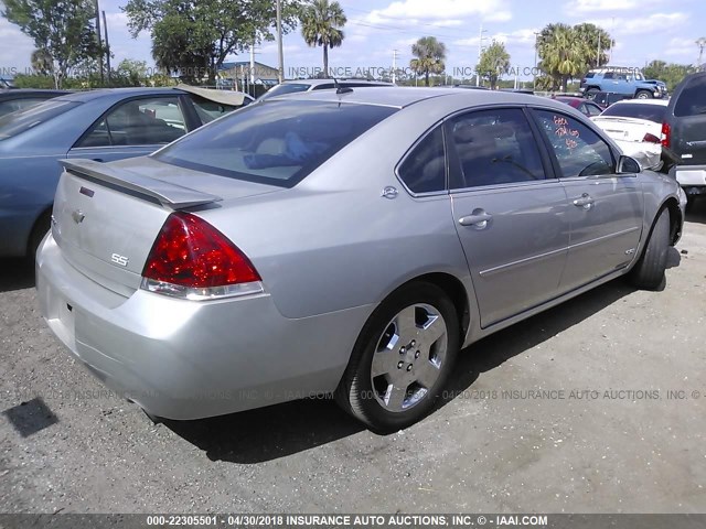 2G1WD58C589248488 - 2008 CHEVROLET IMPALA SUPER SPORT SILVER photo 4