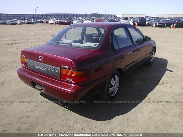 2T1AE09B1SC132350 - 1995 TOYOTA COROLLA LE/DX წითელი ფოტო 4