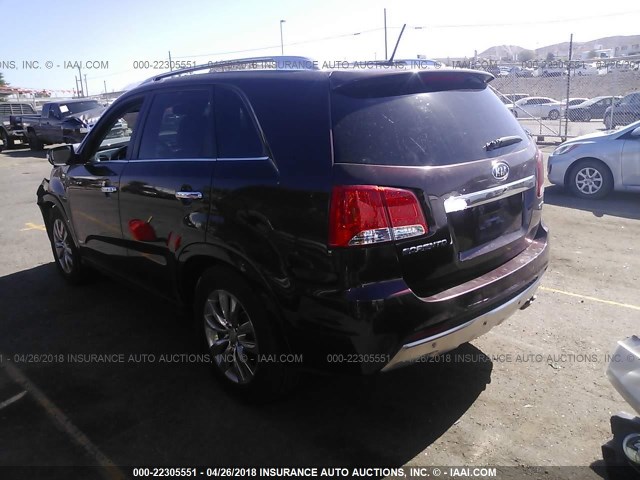 5XYKWDA20BG117010 - 2011 KIA SORENTO SX MAROON photo 3