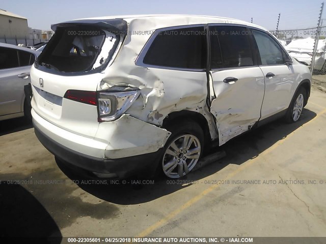 5FNYF5H1XHB041843 - 2017 HONDA PILOT LX WHITE photo 4