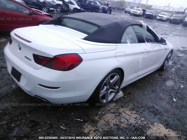 WBALZ5C54CDX64466 - 2012 BMW 650 XI WHITE photo 4