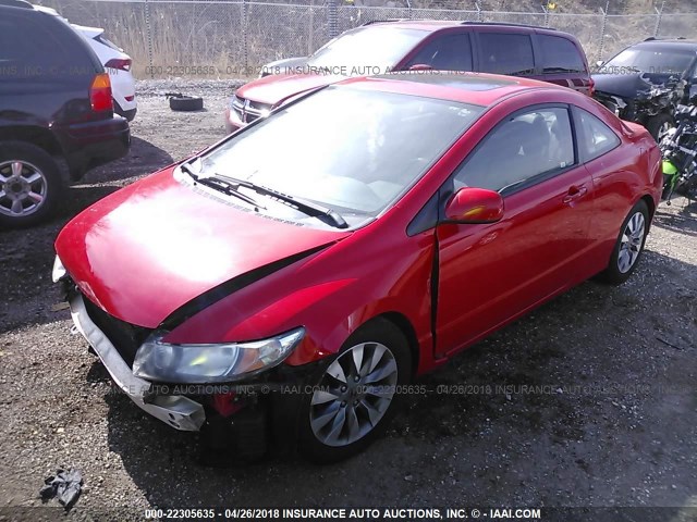 2HGFG12929H531508 - 2009 HONDA CIVIC EXL RED photo 2